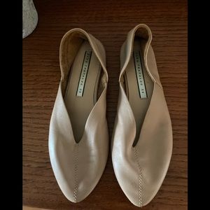 Zara pink soft leather pointed ballet flats 36